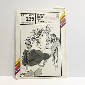 Vintage 1979 Sewing Pattern Stretch‎ & Sew Ann Person Women Dolman dress Blouse